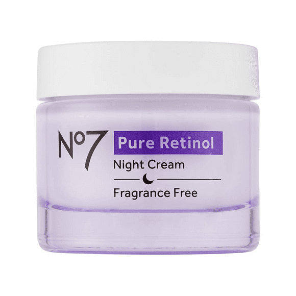 No7 Pure Retinol Night Repair Cream with Collagen Peptides and Bisabolol, All Skin Types, 1.69 oz