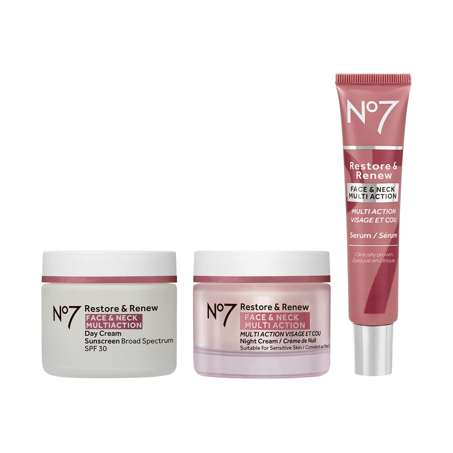No7 Restore & Renew Face HYZ01 & Neck Multi Action System SPF 30 Day
