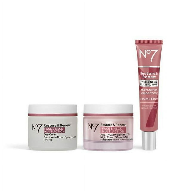 No7 AntiWrinkle & AgeDefying Restore & Renew Face & Neck Skincare System