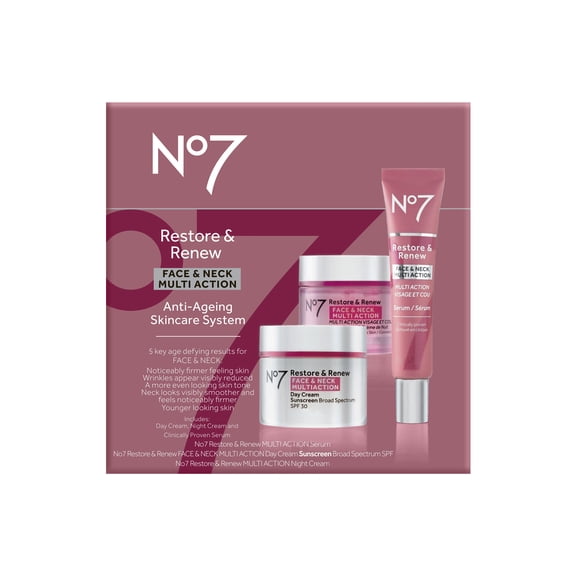 No7 Restore & Renew Face & Neck Multi Action Anti-Aging Skincare System