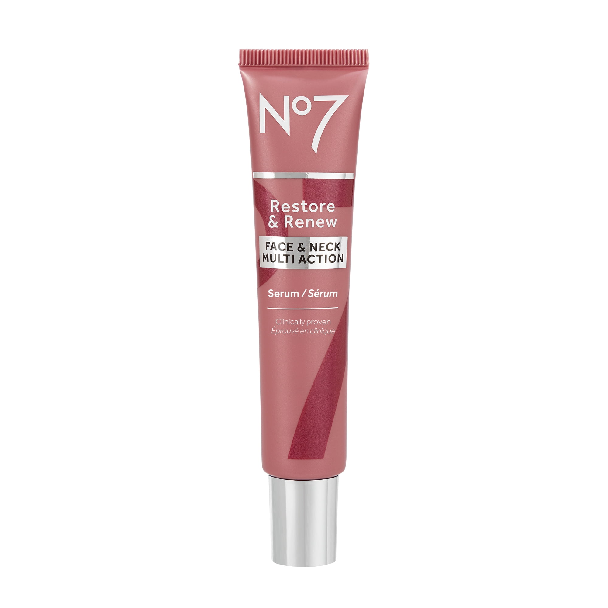 No7 Restore & Renew Multi Action Anti-Aging Face & Neck Serum with Peptides  and Firming Complex, 1 fl oz