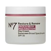 No7 Restore & Renew Multi Action Face & Neck Day Cream with Peptides and Firming Complex, SPF 30, 1.69 oz