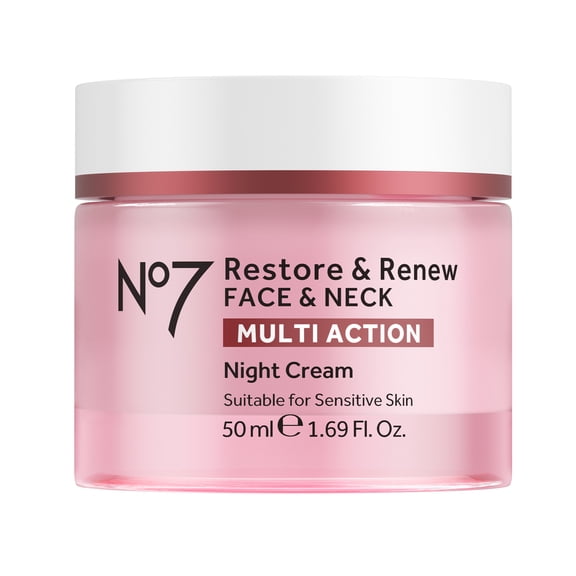 No7 Restore & Renew Face & Neck Multi Action Night Cream 1.69 fl oz