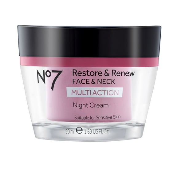 No7 Restore & Renew Face & Neck Multi Action Night Cream 1.69 fl oz