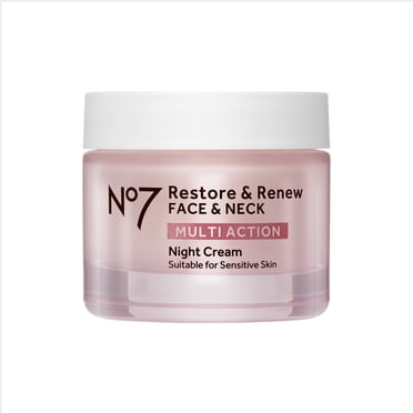 No7 Restore & Renew Face & Neck Multi Action Fragrance Free Night Cream 1.69 fl oz