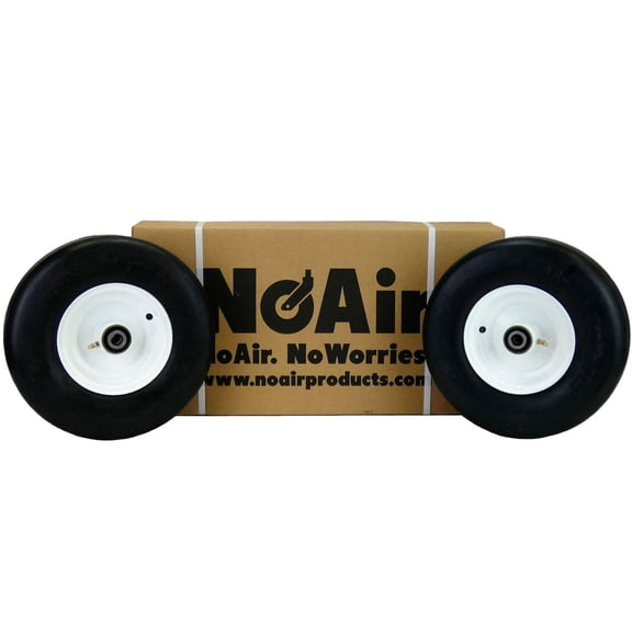 NoAir (2) Walker Flat Free Tail Wheel Assemblies 13x5.00-6 Fits H, T & D Models - 8035