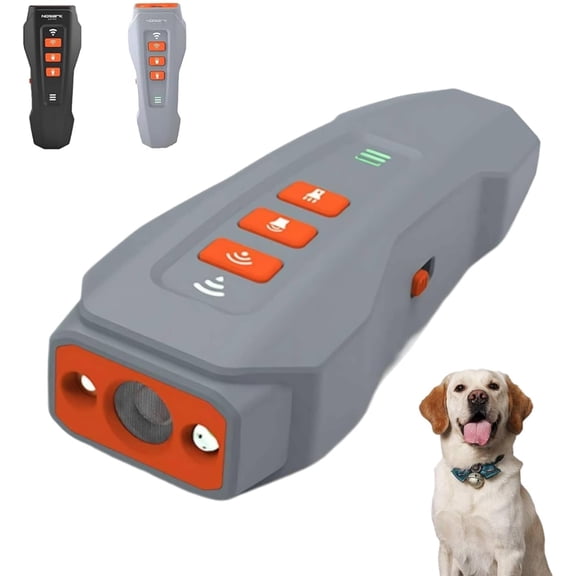 Ultrasonic Pet Trainer with 3 Adjustable Levels, 50-Foot Range, Rechargeable for Indoor Outdoor Use, Black/Gray