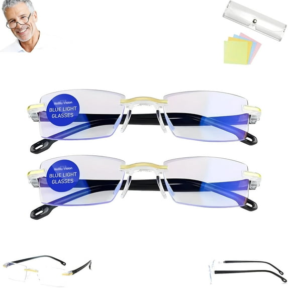NoBlue Vision Glasses for Men & Women - Blue Light Blocking, Computer Gaming & Screen Use, Eye Strain & Sleep Relief