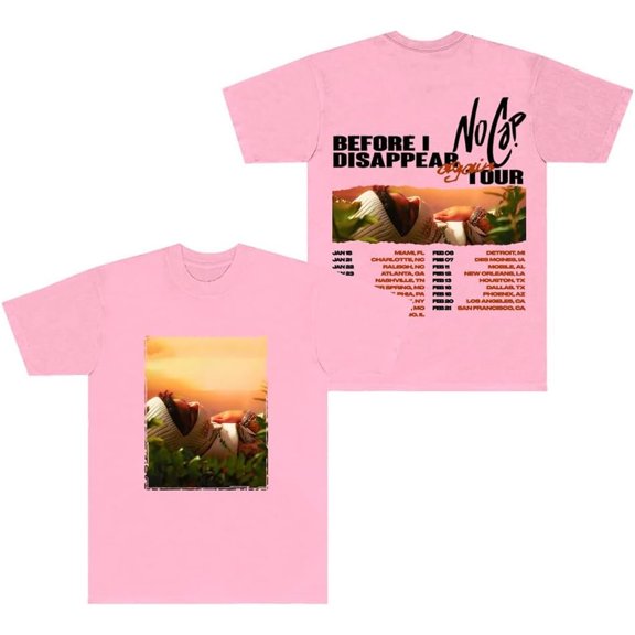 NoCap Before I Disappear Again Tour 2025 Merch Short Sleeve T-shirt Unisex Fashion Crew Neck Top