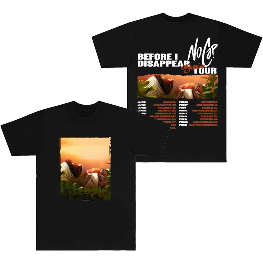 NoCap Before I Disappear Again Tour 2025 Merch Short Sleeve T-shirt ...