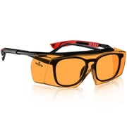NoCry Blue Light Blocking Safety Glasses Over Eyeglasses with 100% UV Protection   UV Light Protection with Anti-Fog & Anti-Scratch Lenses; ANSI Z87.1 Certified