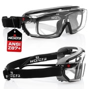 NoCry Clear Safety Goggles Over Glasses   for Men & Women With Gasket, UV380, Anti Fog Panoramic Vented Lenses   ANSI Z87.1 Eye Protection For Construction, Dust And Lab Goggles Adult