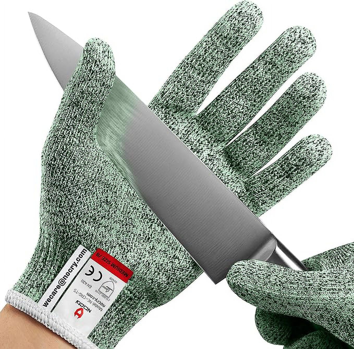 NoCry Cut Resistant Gloves — 100% Food Grade; Level 5 Protection;  Ambidextrous; Machine Washable; Superior Comfort and Dexterity;  Lightweight;