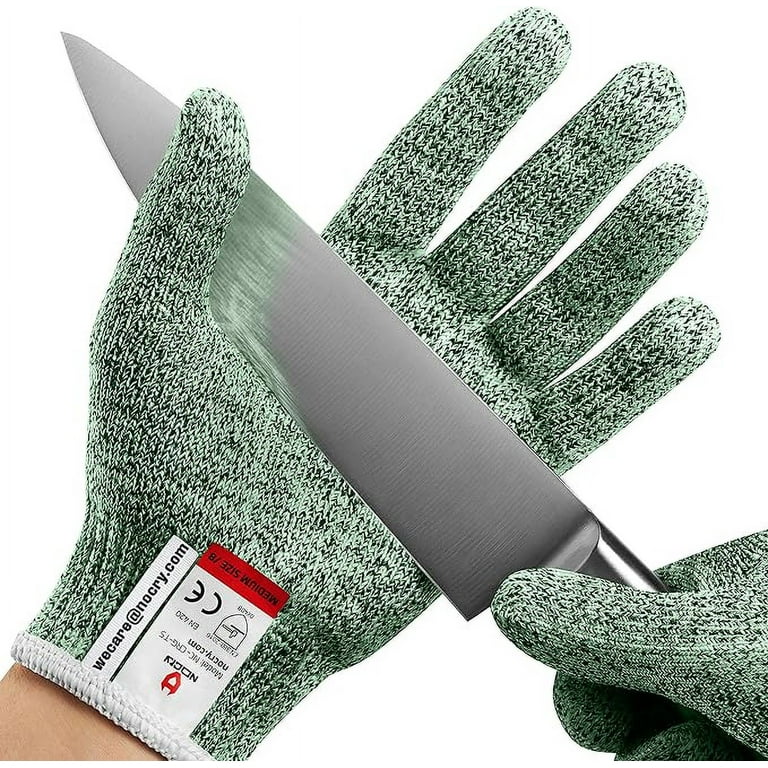 NoCry Cut Resistant Gloves — 100% Food Grade; Level 5 Protection;  Ambidextrous; Machine Washable; Superior Comfort and Dexterity;  Lightweight; Complimentary eBook 