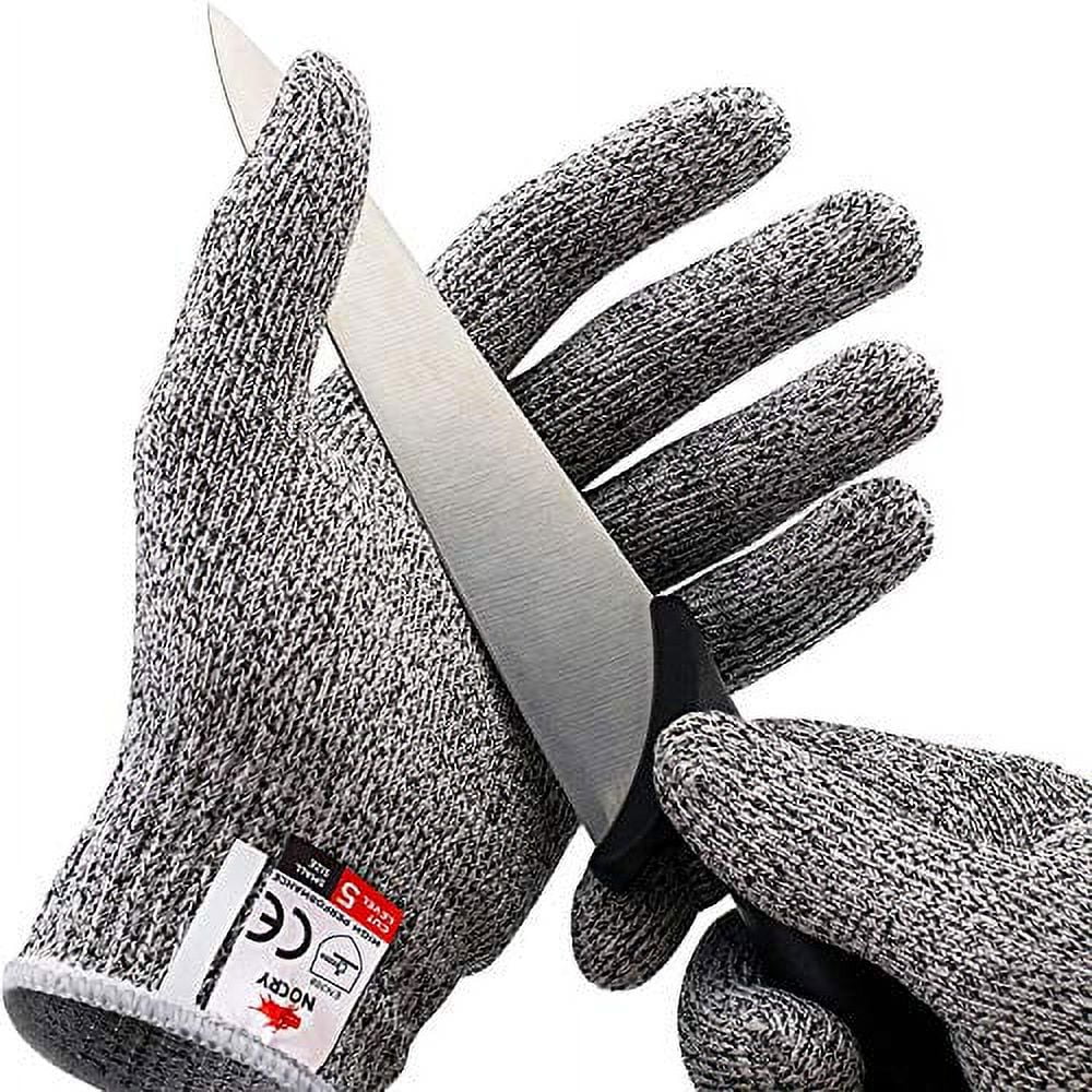 NoCry Cut Resistant Kitchen and Work Kids Cutting Gloves with 3 Finger Reinforced Design and Level 5 Protection; Ambidextrous, Machine Washable, and