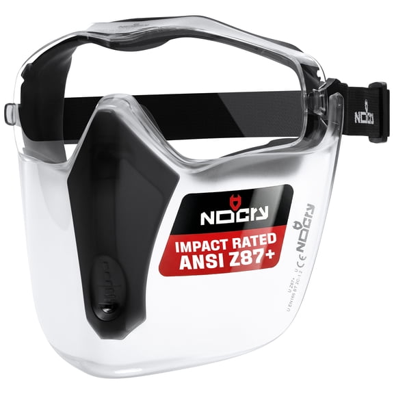 NoCry Safety Face Shield Mask for Work with Premium Anti Fog and Anti Scratch Technology Durable ANSI Z87.1 Certified Grinding Face Shield with Extreme Impact Resistance