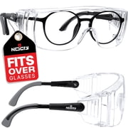 NoCry Safety Glasses Over Eyeglasses   Fog and Scratch-Resistant Over Glasses Safety Glasses for Men and Women with Side Shields, UV380 Protection, ANSI Z87 Rated