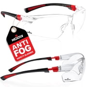 NoCry Clear Safety Glasses for Men and Women with Anti-Fog and Scratch Resistant Wrap Around Lenses, Adjustable Temples and Nose Pads   ANSI Z87 Certified Protective Eyewear with 100% UV Shielding