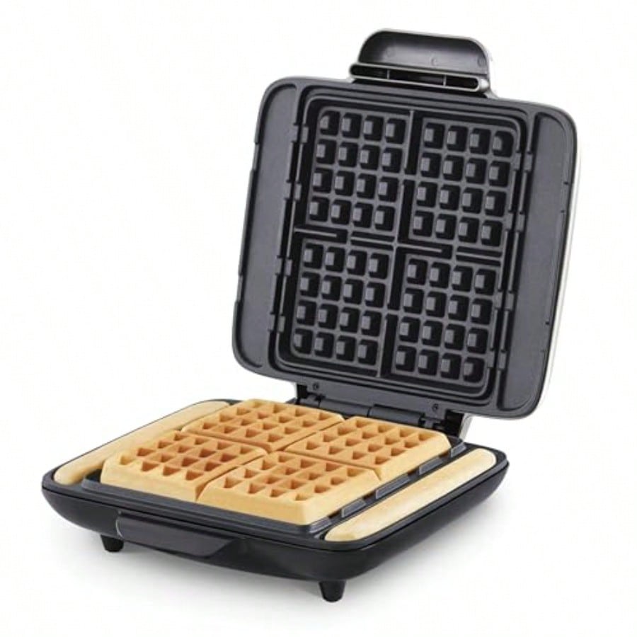 NoDrip Waffle Maker Four Waffle Molds Nonstick Waffle Iron with Quick HeatUp Nonstick Surface Perfect Waffle Maker for and Families Just Add Batter