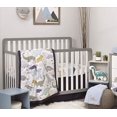 NoJo 4 Piece Nursery Crib Bedding Set, Little Dinosaurs, Grey/Navy/Blue