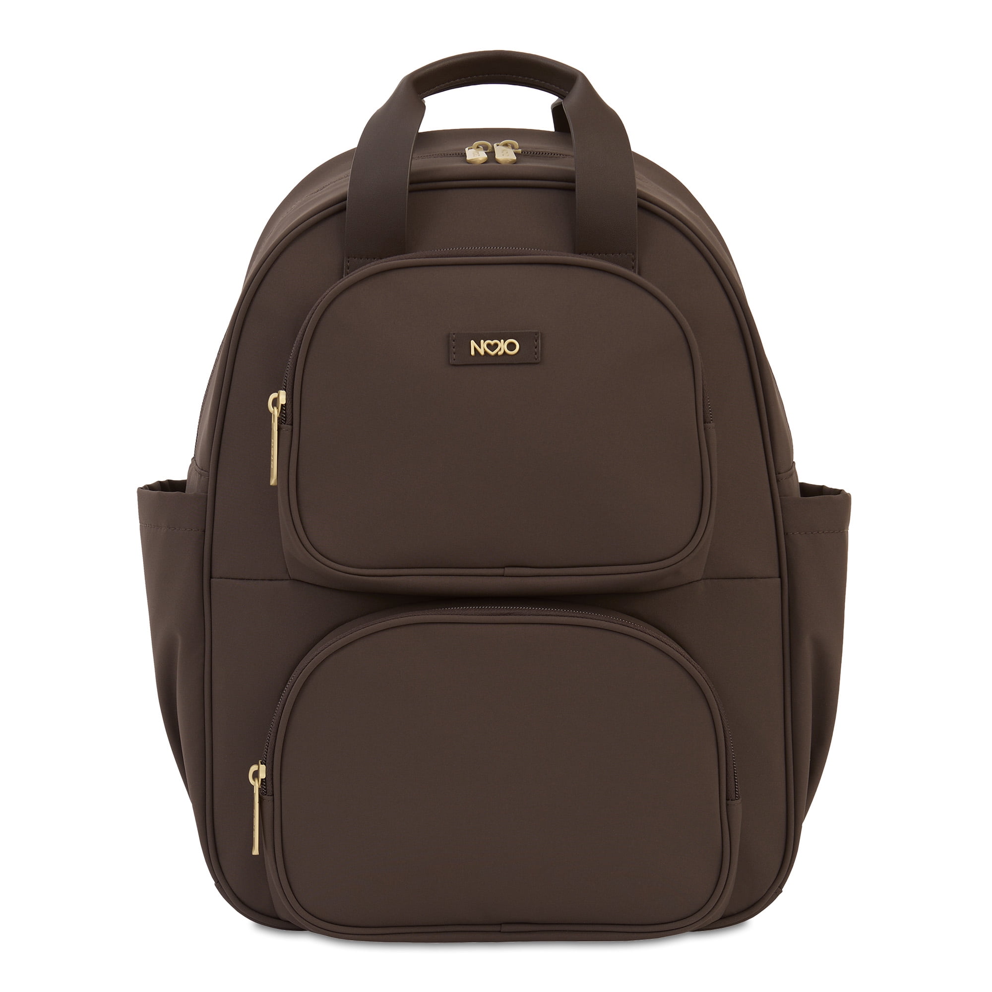 NoJo Espresso Coffee Backpack Diaper Bag with Luggage Sleeve and 9 Pockets