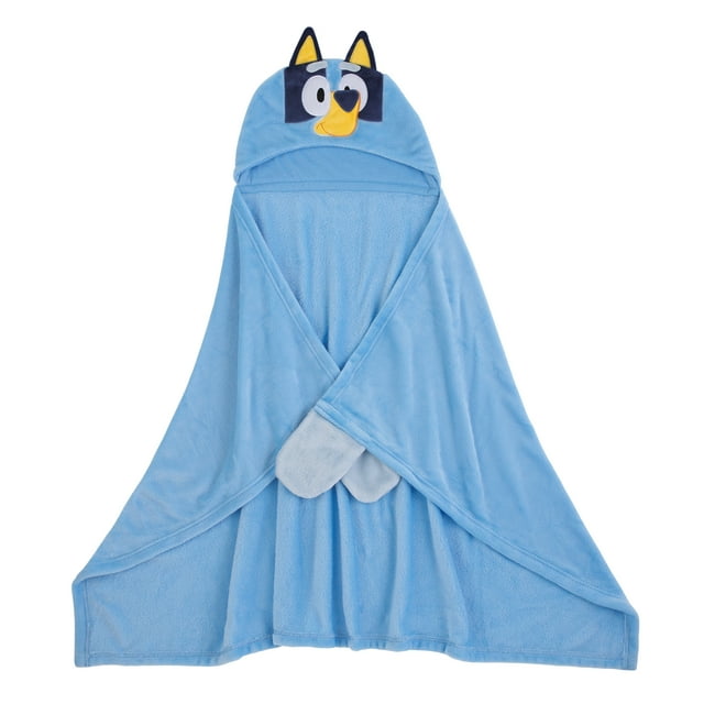 NoJo Bluey Hooded Toddler Blanket, Blue, Toddler Boy or Girl