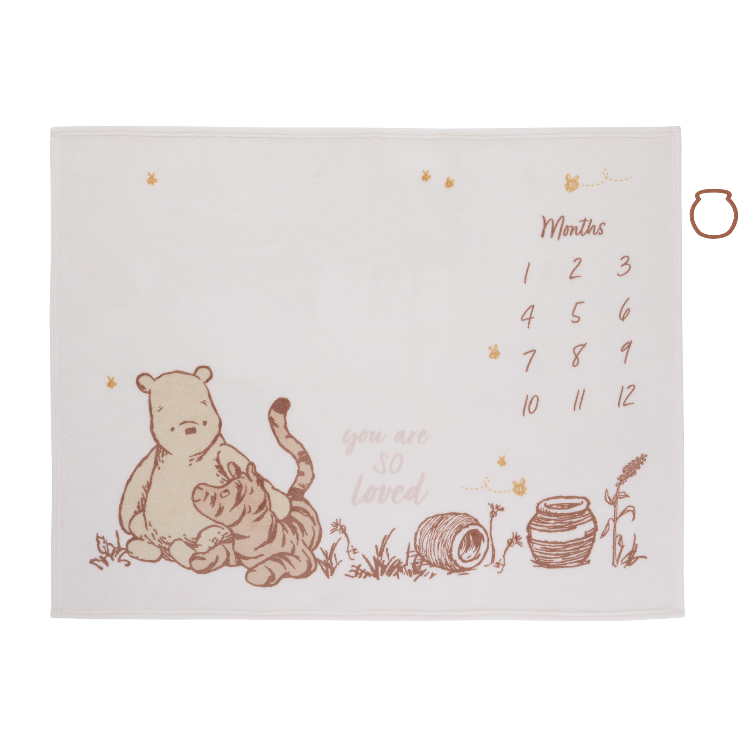 NoJo Disney Classic Winnie the Pooh Milestone Baby Blanket