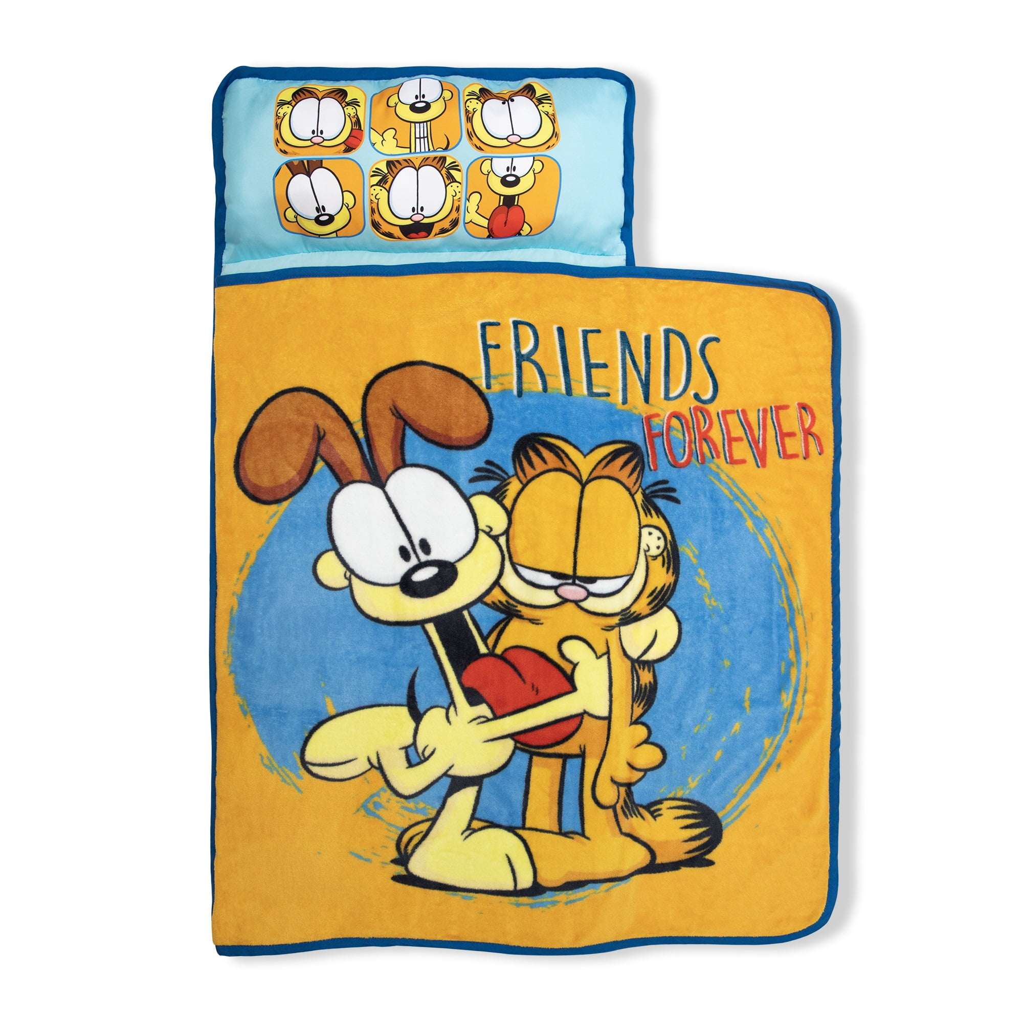 NoJo Garfield Toddler Nap Mat, All-In-One Blanket, Pillow, Pad, Toddler Boy or Girl