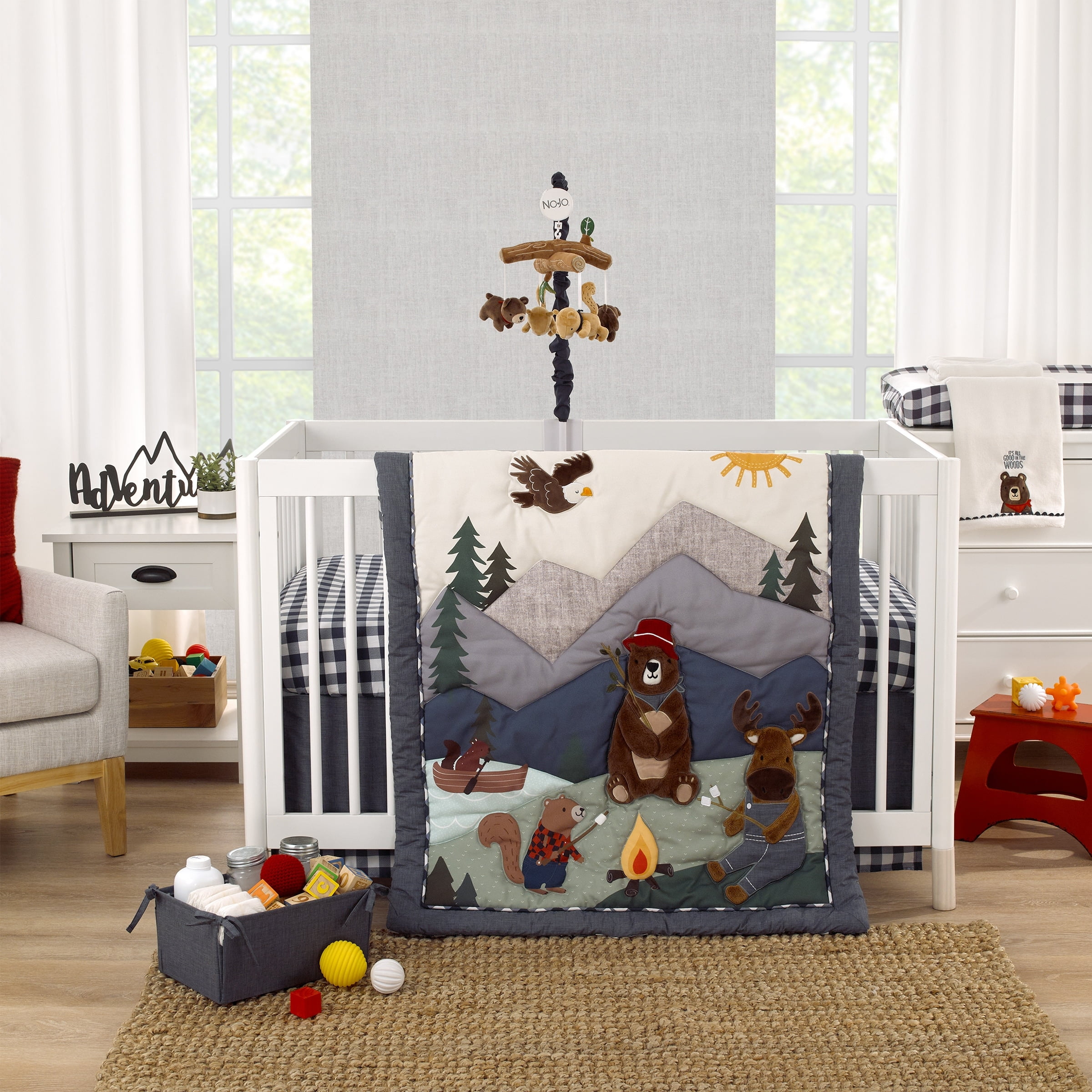 NoJo  Into the Wilderness 4 Piece Nursery Crib Bedding Set