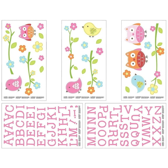 NoJo Love Birds Owl Wall Sticker Decals Nursery Decor