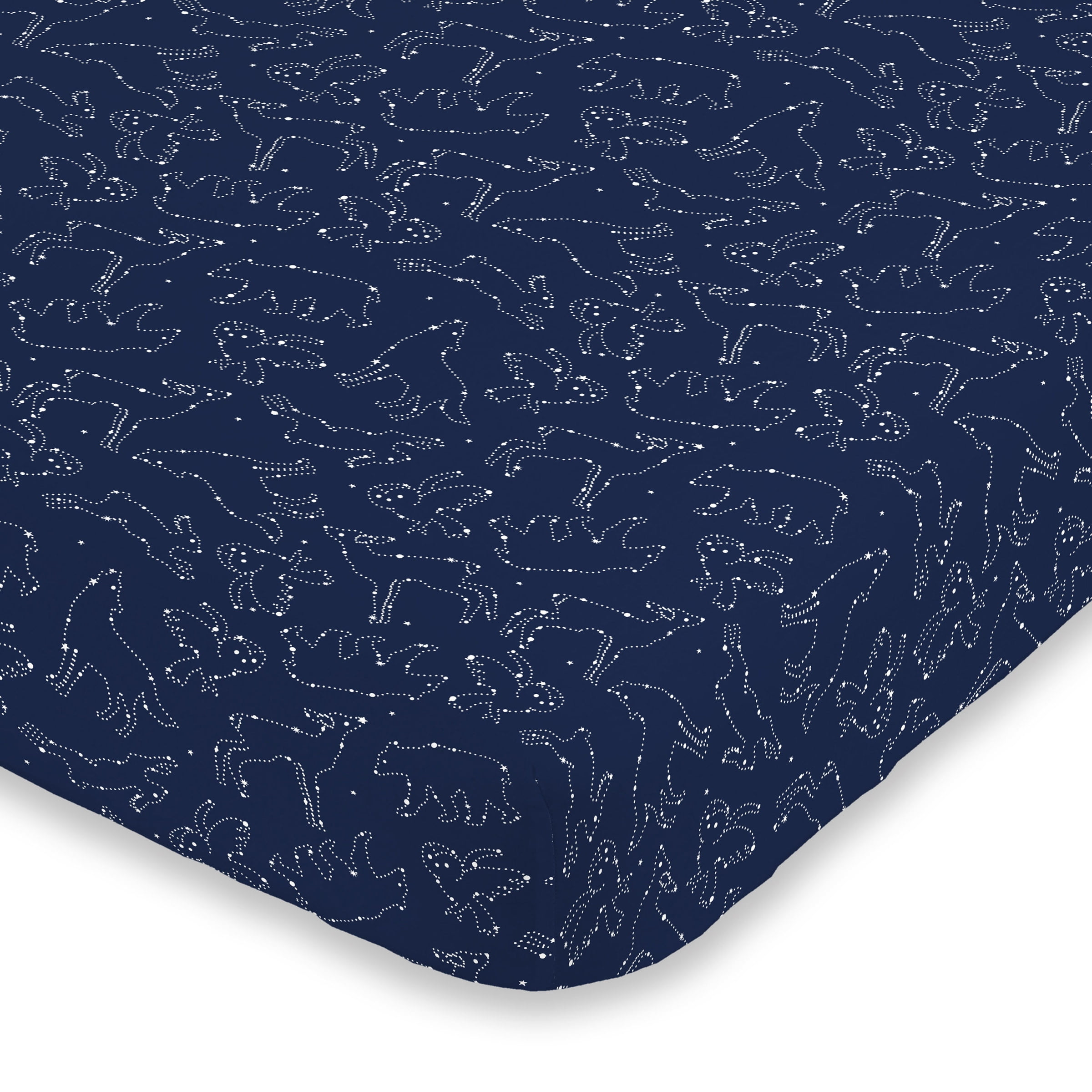 NoJo Super Soft Navy \u0026 White Cosmic Constellations Nursery Crib Fitted Sheet, Navy, White