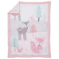 thumbnail image 1 of NoJo Sweet Forest Friends 4 Piece Crib Bedding Set -  Pink, Aqua, Grey & White, 1 of 6
