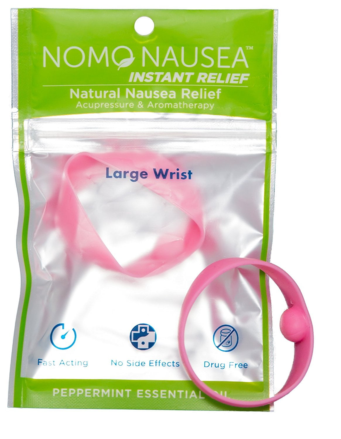 NoMo Nausea Instant Relief Large Pink Aromatherapy AntiNausea Bands