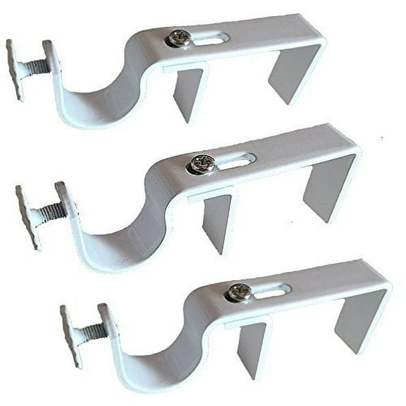 NoNo Bracket Outside Mounted Blinds Curtain Rod Bracket Attachment, Set of 3, White