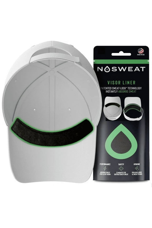 Hat Sweat Guard Liner - Thin Visor Sweatband Patented SweatLockTechnology (6) Black