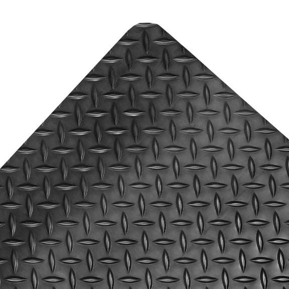 NoTrax 979 Saddle Trax with RedStop Non-Slip Technology 3' x 5' Ultimate Anti-Fatigue Mat, Slip Resistance with Diamond Textured Surface, Black, 979S0035BL CA3