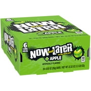 NoW and LaTeR: Green Apple Long Lasting Chewing Candy (24 small pack of 6).
