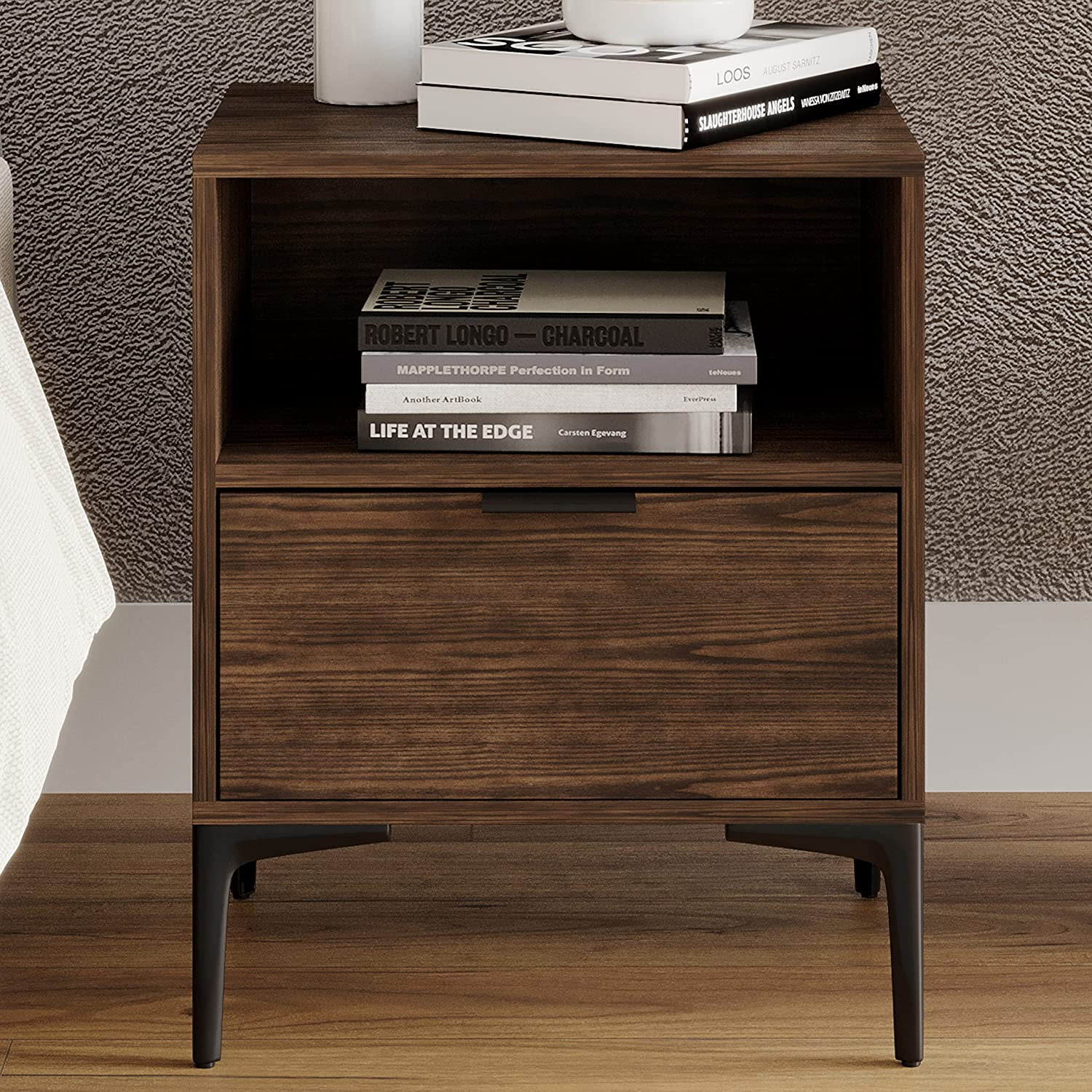 Noa Modern Bedroom Nightstand - Solid Wood Nightstand With Bearing ...