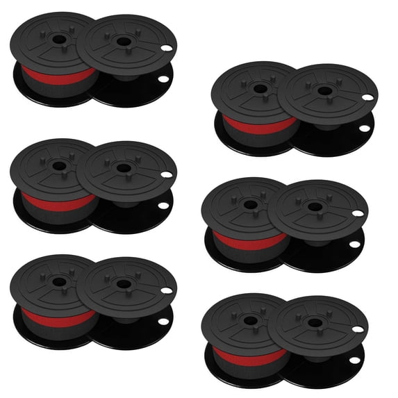 Noa Store Calculator Ribbons Pack for Canon MP11DX MP-11DX, Black & Red, 6 Count