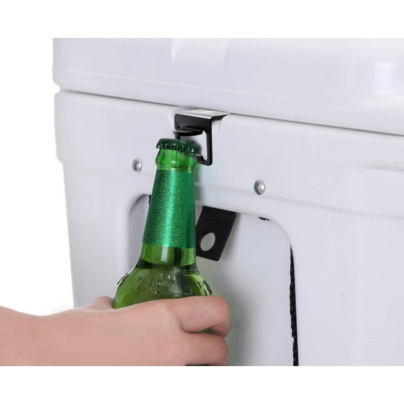 Noa Store Cooler Lock Bracket with Bottle Opener Compatible with Yeti/RTIC Coolers, Made of Highest Grade Stainless Steel (316L) (Black)