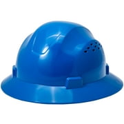 Noa Store Full Brim Hard Hat with HDPE Shell and Fast-Trac Suspension Work Safety Helmet, Blue