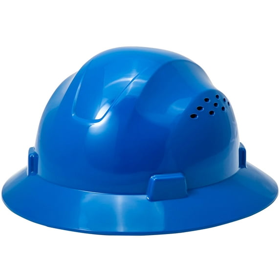 Noa Store Full Brim Hard Hat with HDPE Shell and Fast-Trac Suspension Work Safety Helmet, Blue