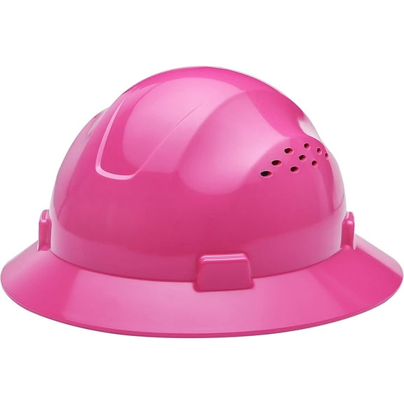 Noa Store HDPE Pink Full Brim Hard Hat with Fast-TRAC Suspension