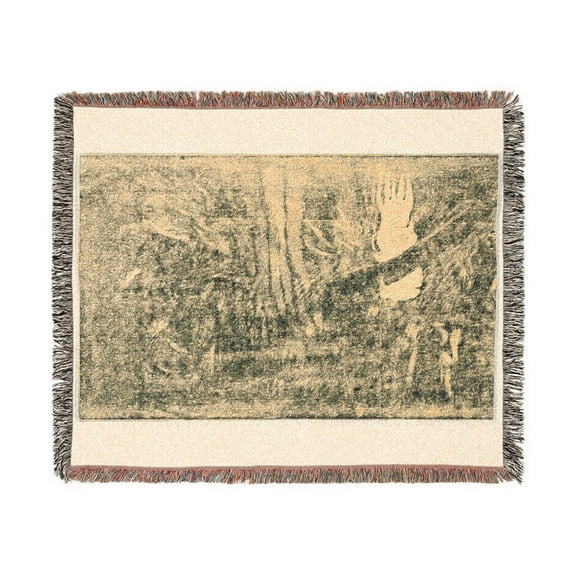 Noa the Devil Speaks Mahna No Varua Ino Recto Woven Throw Blanket, 100% Cotton, Fringed Edges
