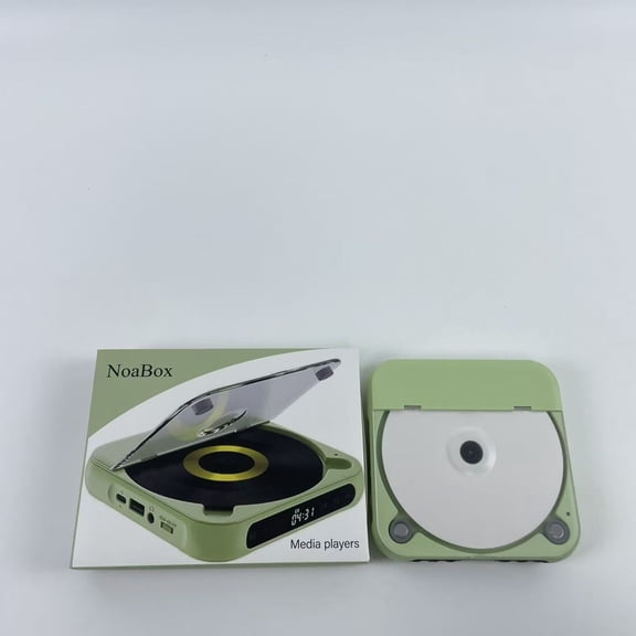 NoaBox Media players - Compatible CD Player: Hi-Fi Sound, Wireless & Wired Playback, Rechargeable Battery, Compact & Lightweight for Travel,Home,Car (Green)