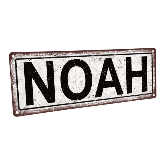 Noah 4"x12" Metal Sign, Wall Décor for Kids Room and Nursery