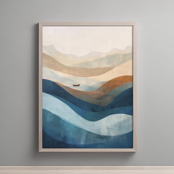 Noah Ark In The Ocean Stormy Sea Bible Scene Christian Symbol Of Faith And Survival Poster , Poster Print Only