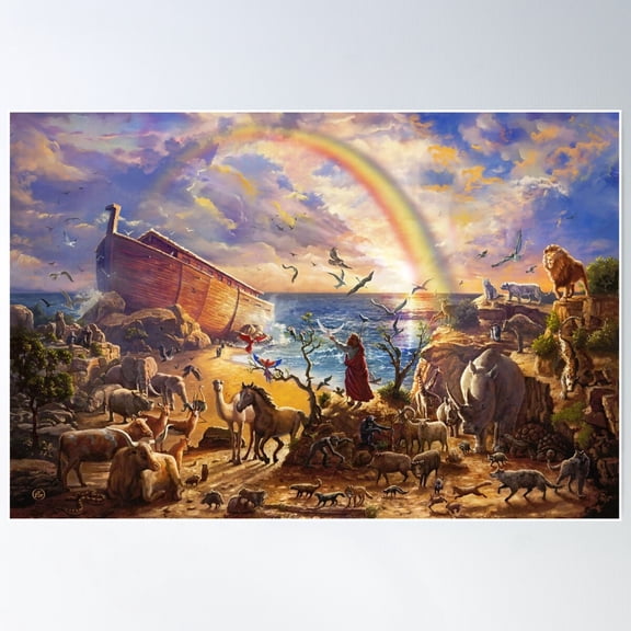 Noah Ark Poster Wall Art, Modern Wall Decor For Living Room Bedroom, 12x18 UNFRAMED