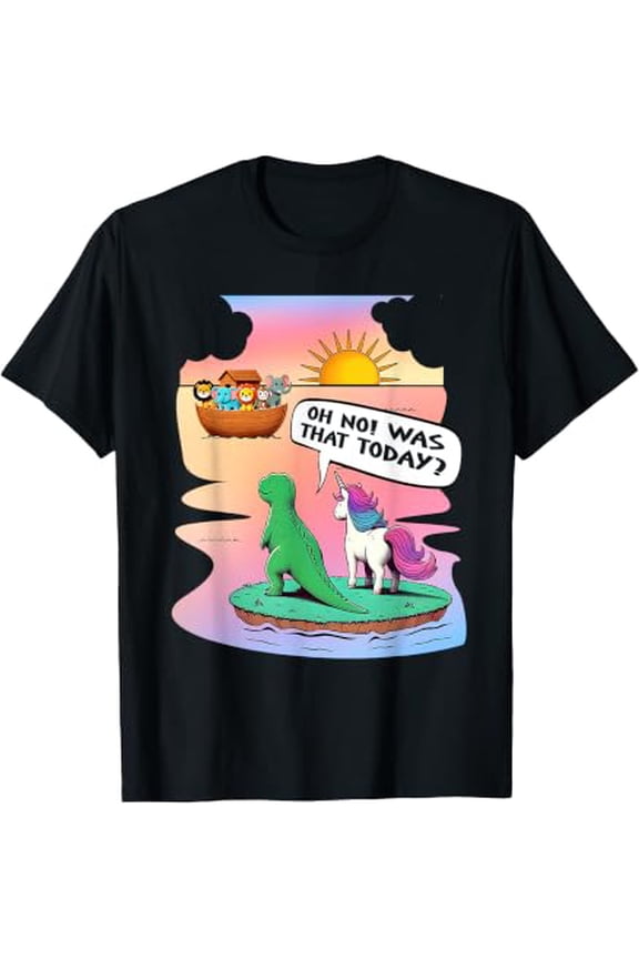 Noah Ark Unicorn Dinosaur Christian Jesus Catholics Bible T-Shirt