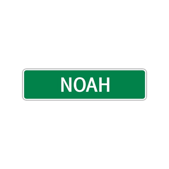 Noah Boys Children Name Letter Printed Label Indoor Outdoor Wall Plaque Decoration Aluminum Metal Sign 4"x13.5"